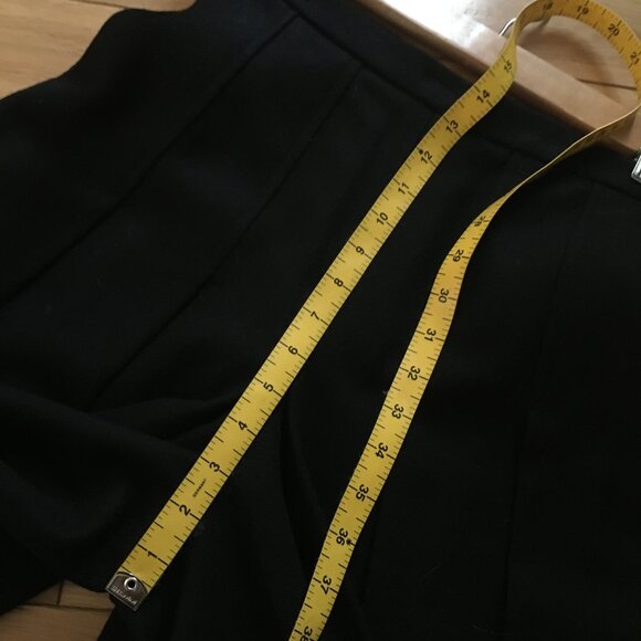 Vintage Thick Black Structured Box Pleated Wool Culottes 26W - Picture 14 of 16